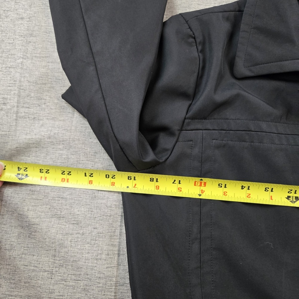 Y2K Old Navy Women's Rain Jacket Black Button Down‎ Mid Length Spring  02 Medium - Picture 7 of 10